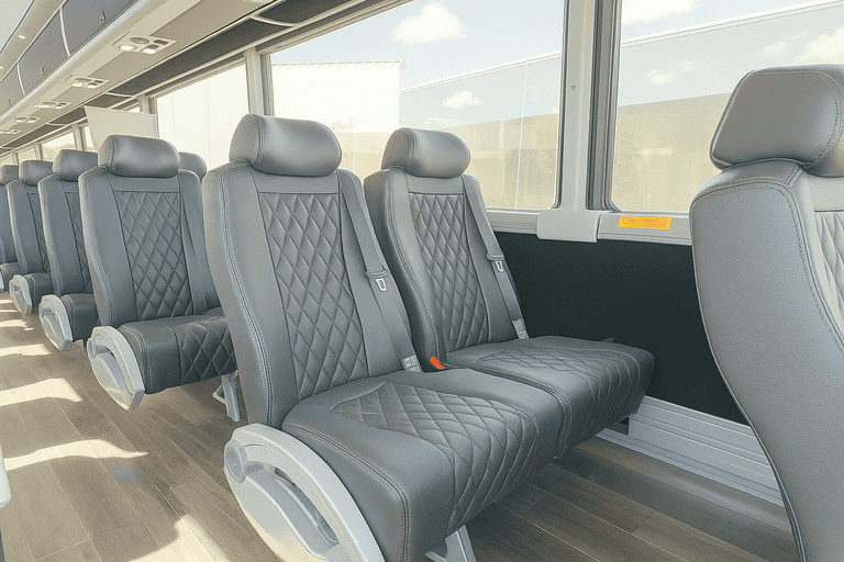 interior of Grand Rapids Minibus Company charter bus