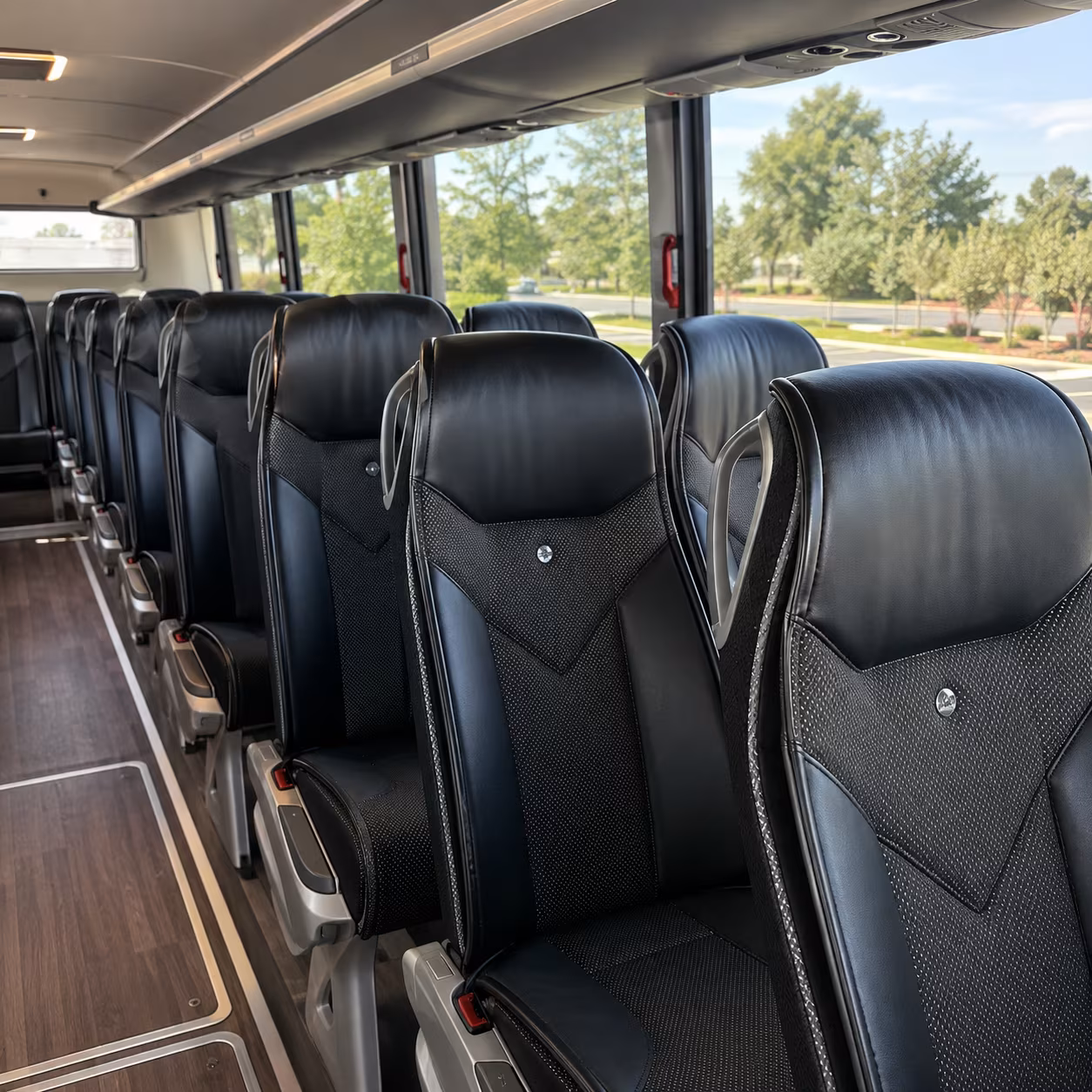 grand rapids 45 passenger charter bus interior
