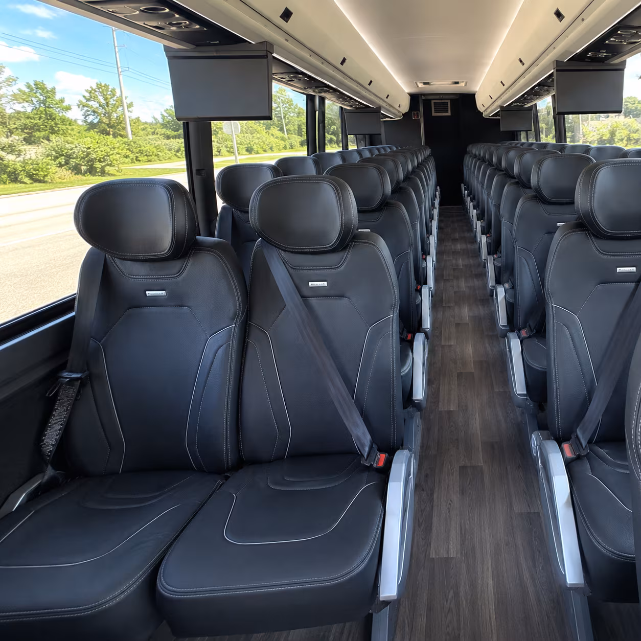 grand rapids 47 passenger charter bus inside