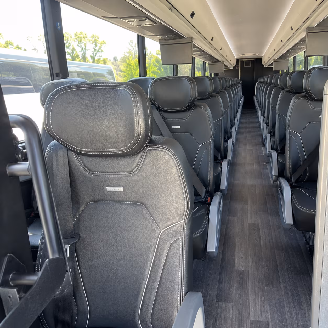 grand rapids 47 passenger charter bus interior