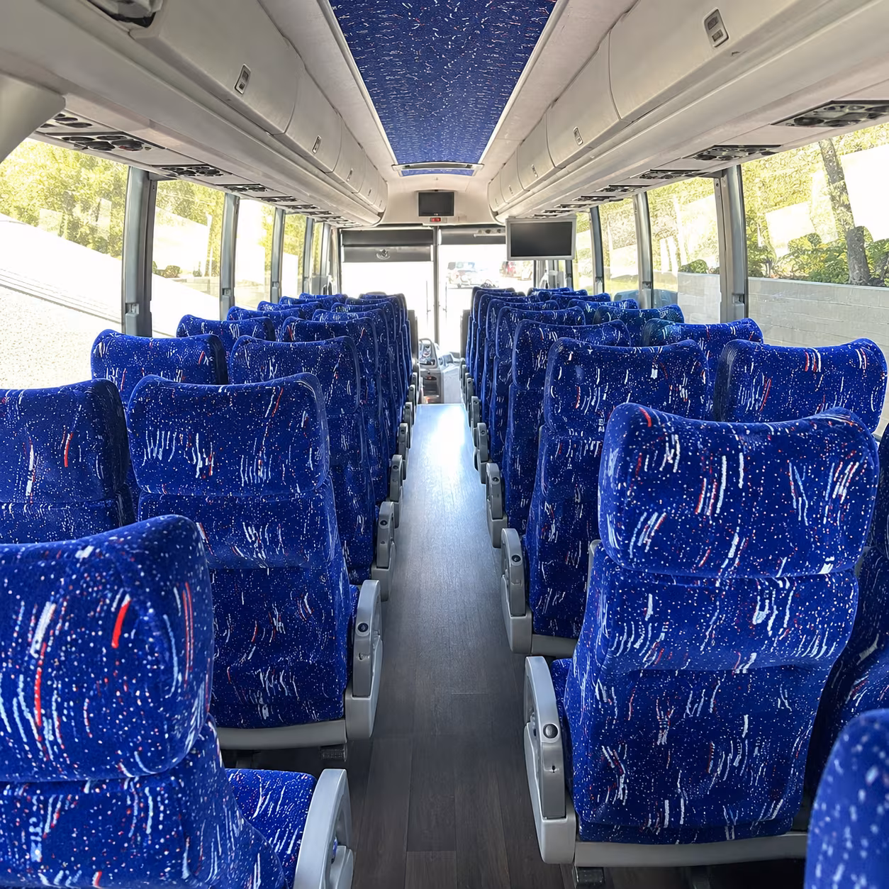 grand rapids 50 passenger charter bus interior