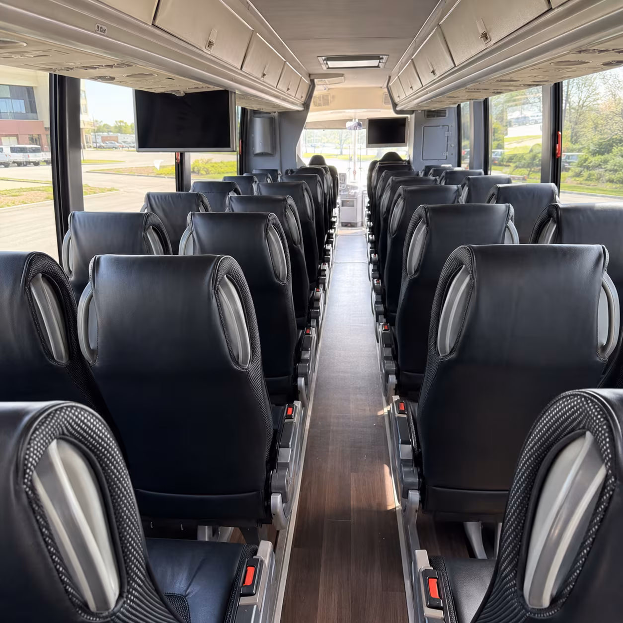 grand rapids 56 passenger charter bus inside